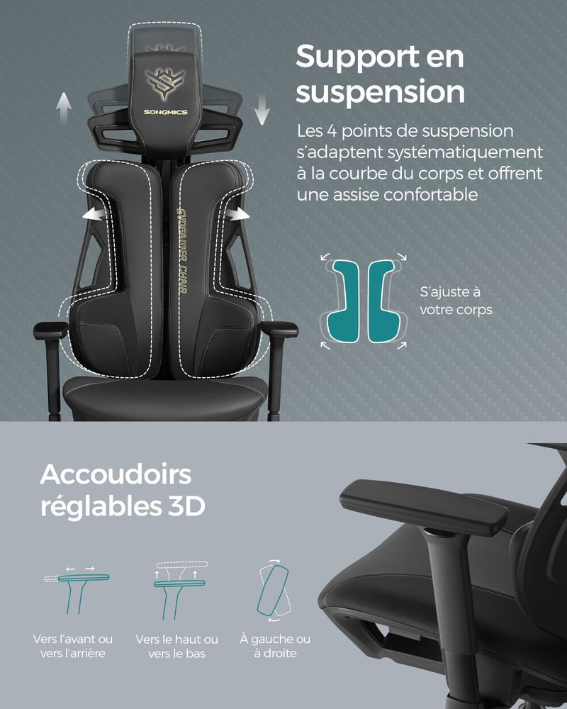 SONGMICS Adjustable Gaming Chair