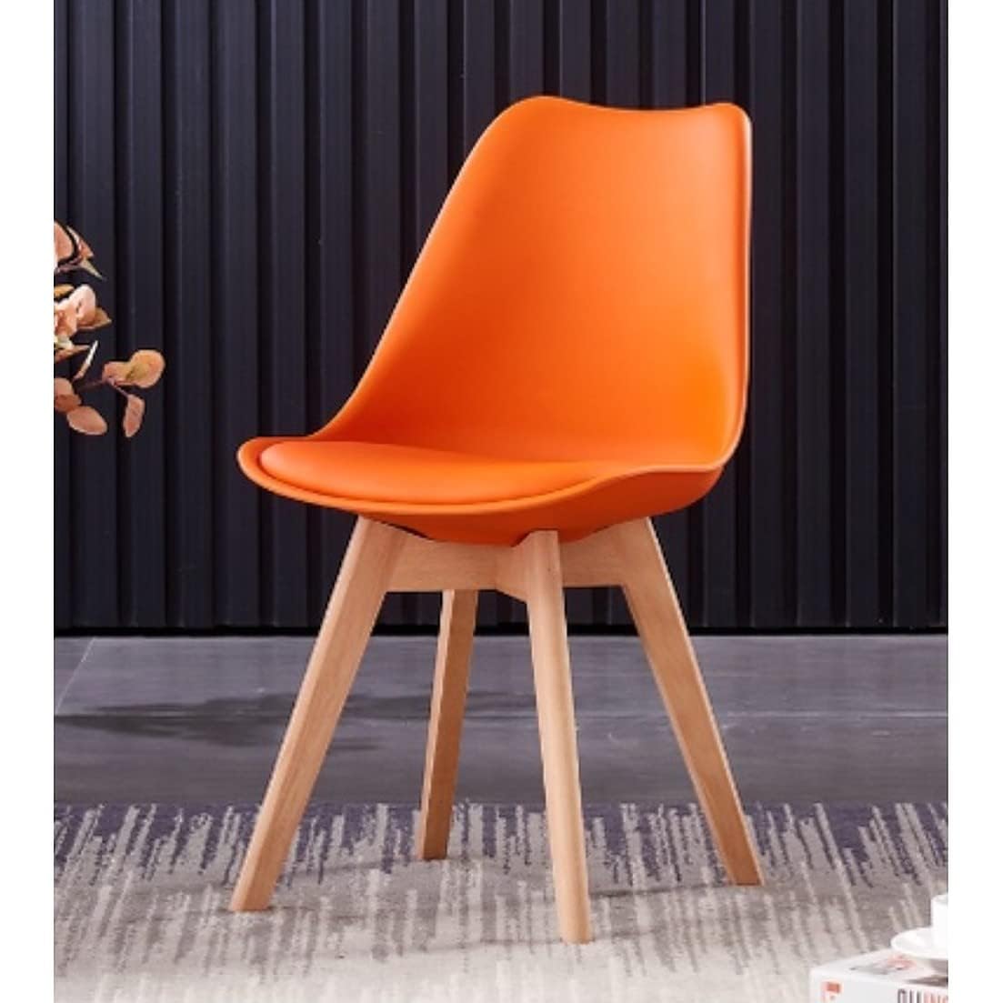 Set of 4 Padded Chairs with Oak Legs