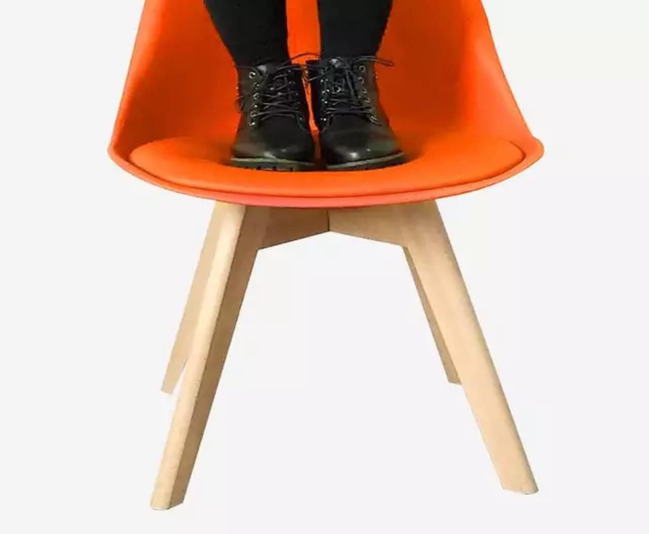 Set of 4 Padded Chairs with Oak Legs