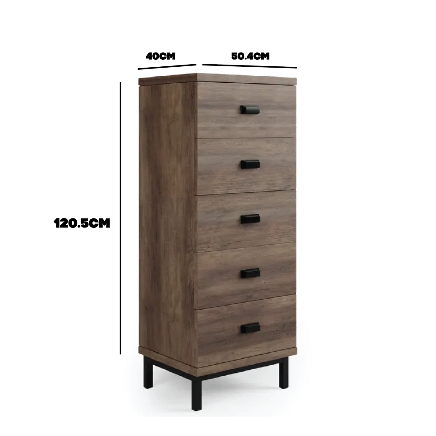 Fulton Tall 5 Drawer Chest, Pine Effect