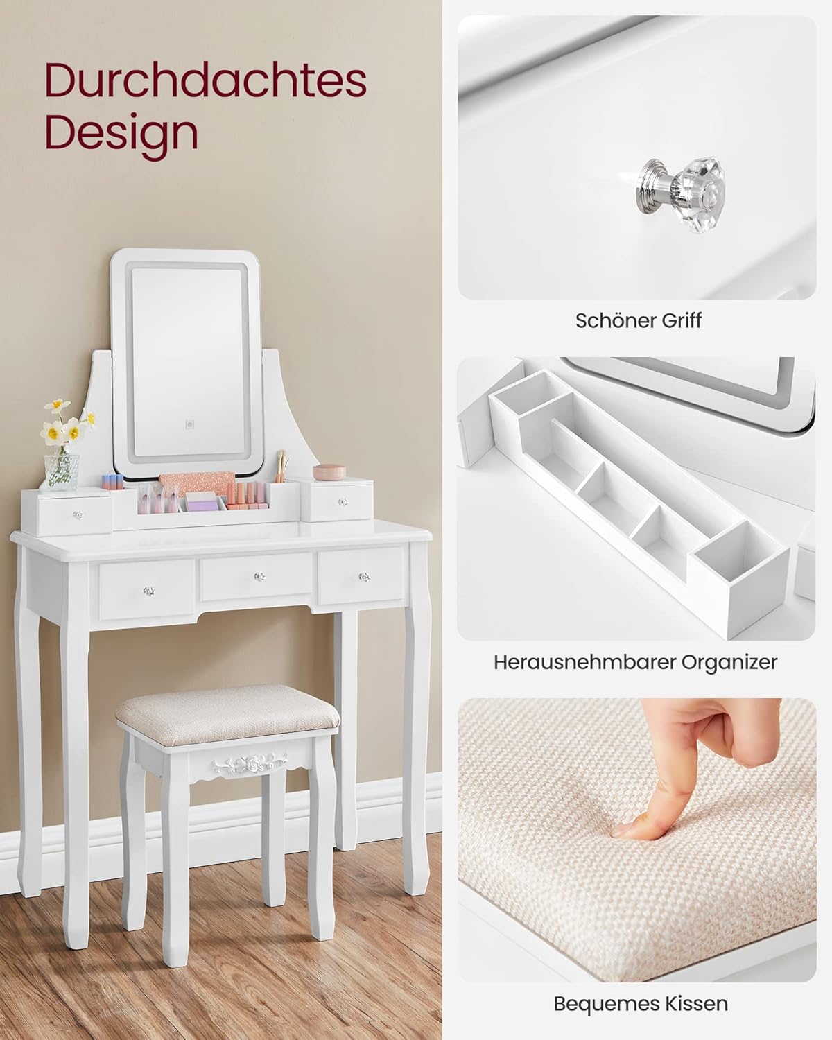 Dressing Table with LED Mirror