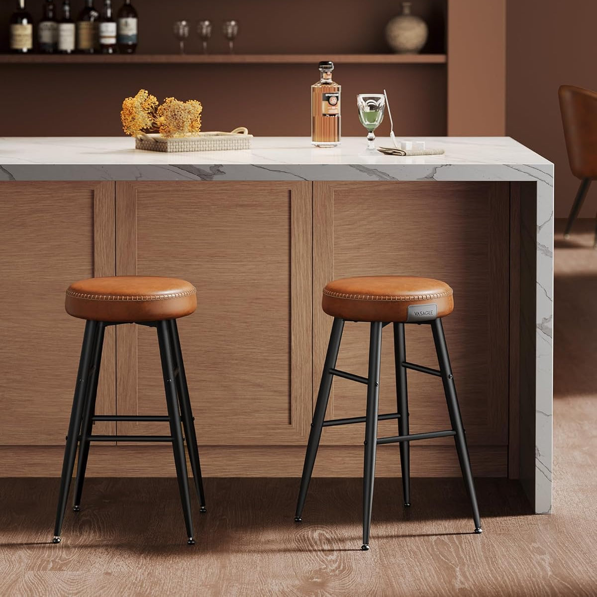 VASAGLE Set of 2 Bar Stools LBC080K01