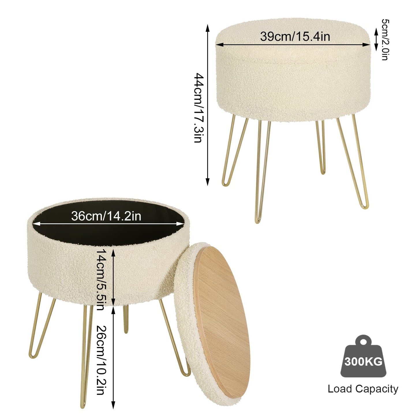 Round Pouf, Dressing Table