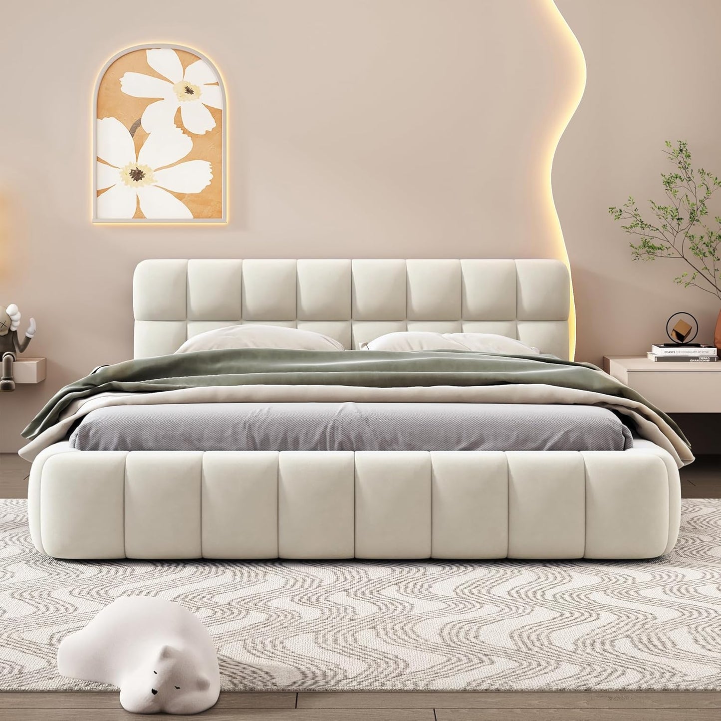 Bed with Soft Backrest