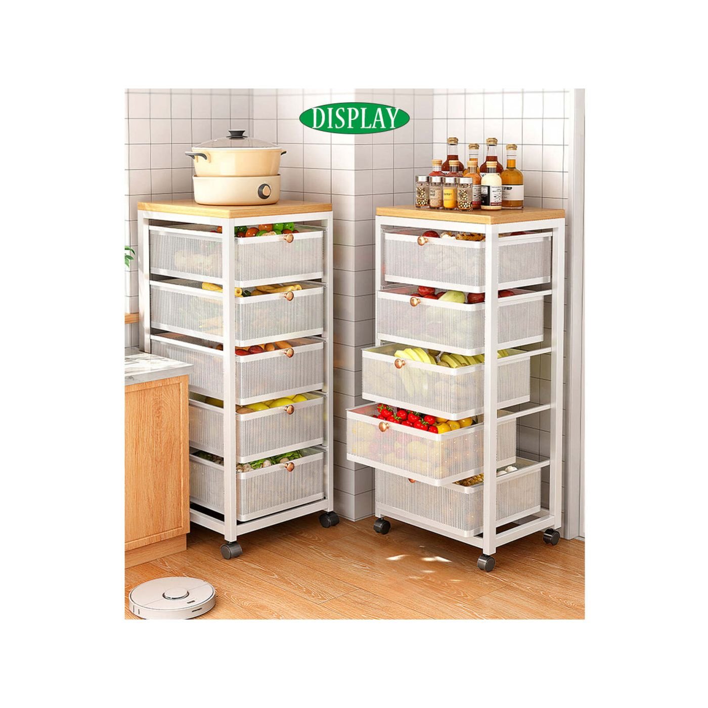 Mesh Storage Organizer with Pull-Out Baskets