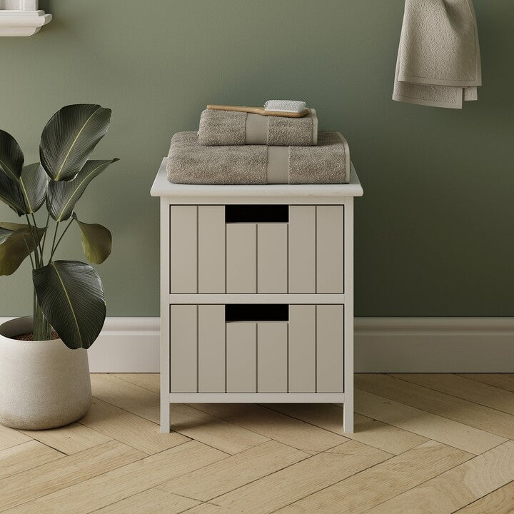Dunelm Lilou 2 Drawer Bathroom Storage Unit Natural