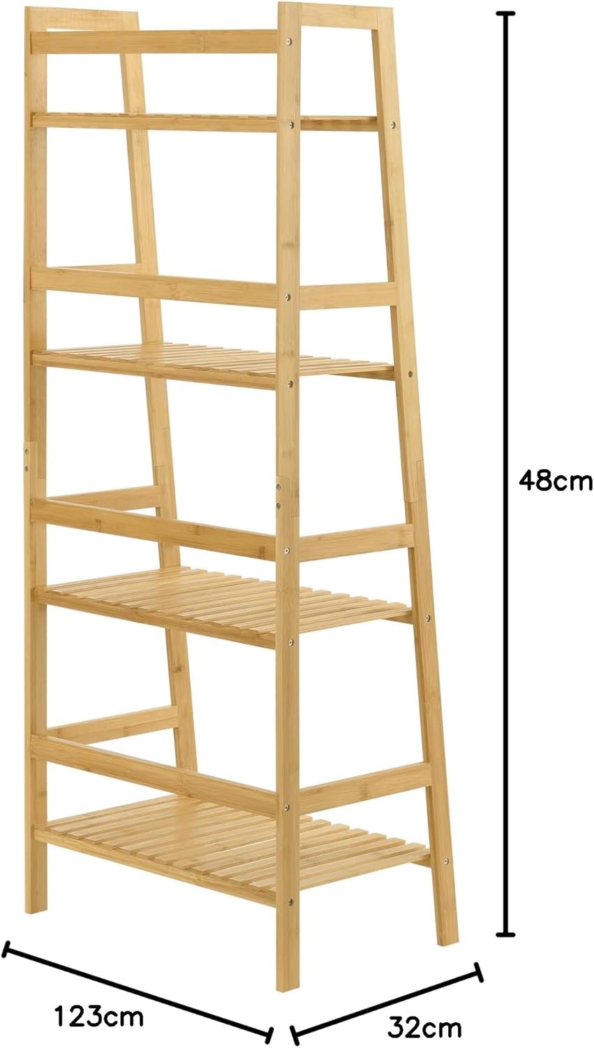 4-Tier Bamboo Ladder Shelf