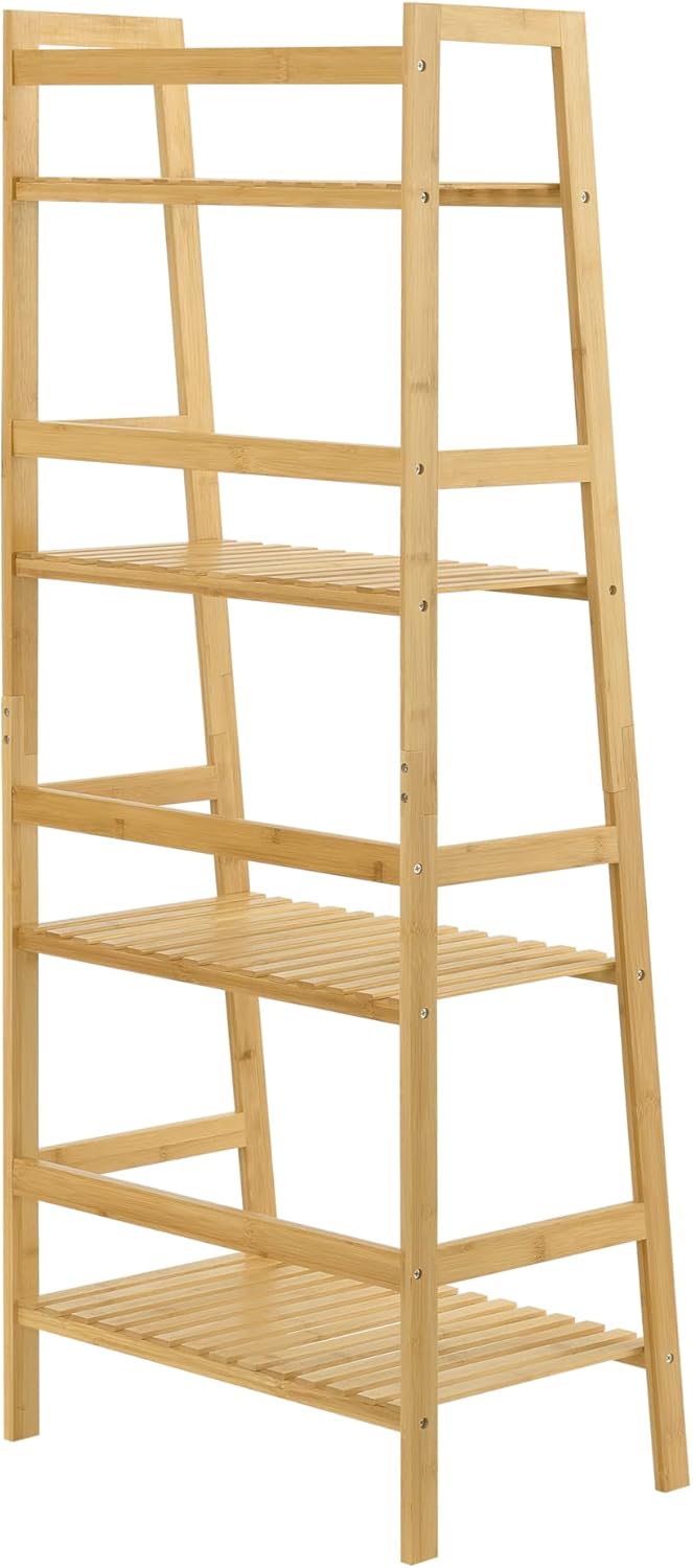 4-Tier Bamboo Ladder Shelf