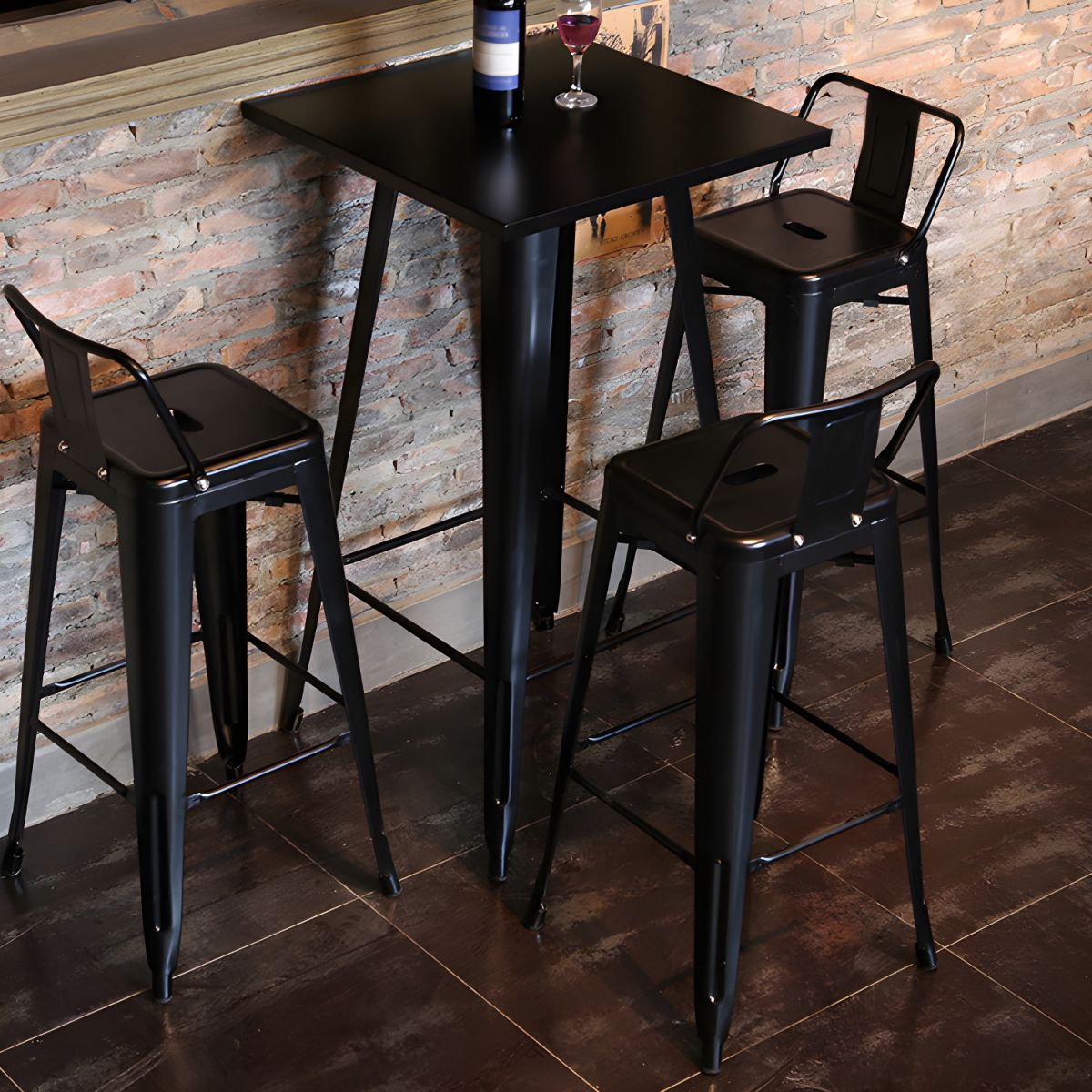 Set of 2 Metal Bar Stools