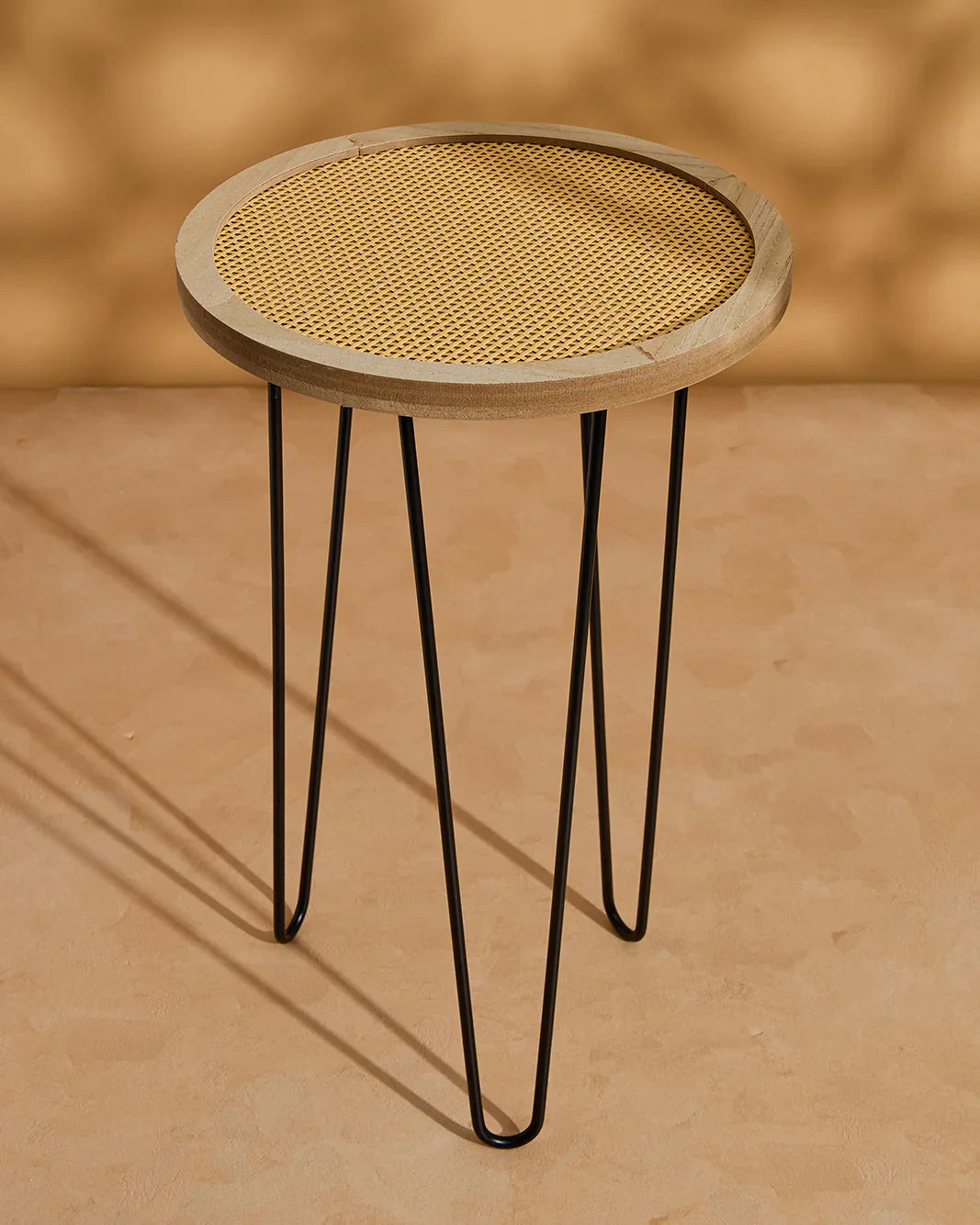 Round Rattan Side Table