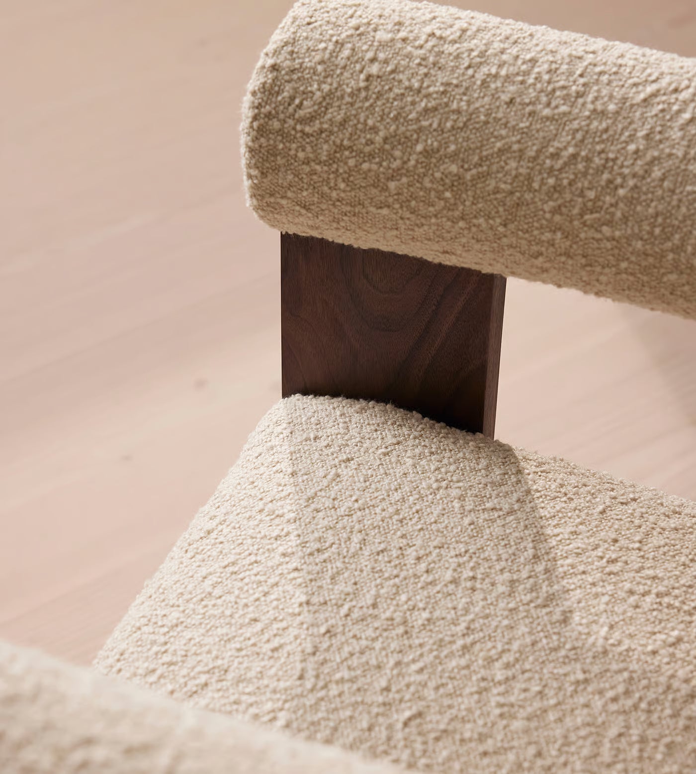 Eldon Dining Chair, Boucle, Walnut