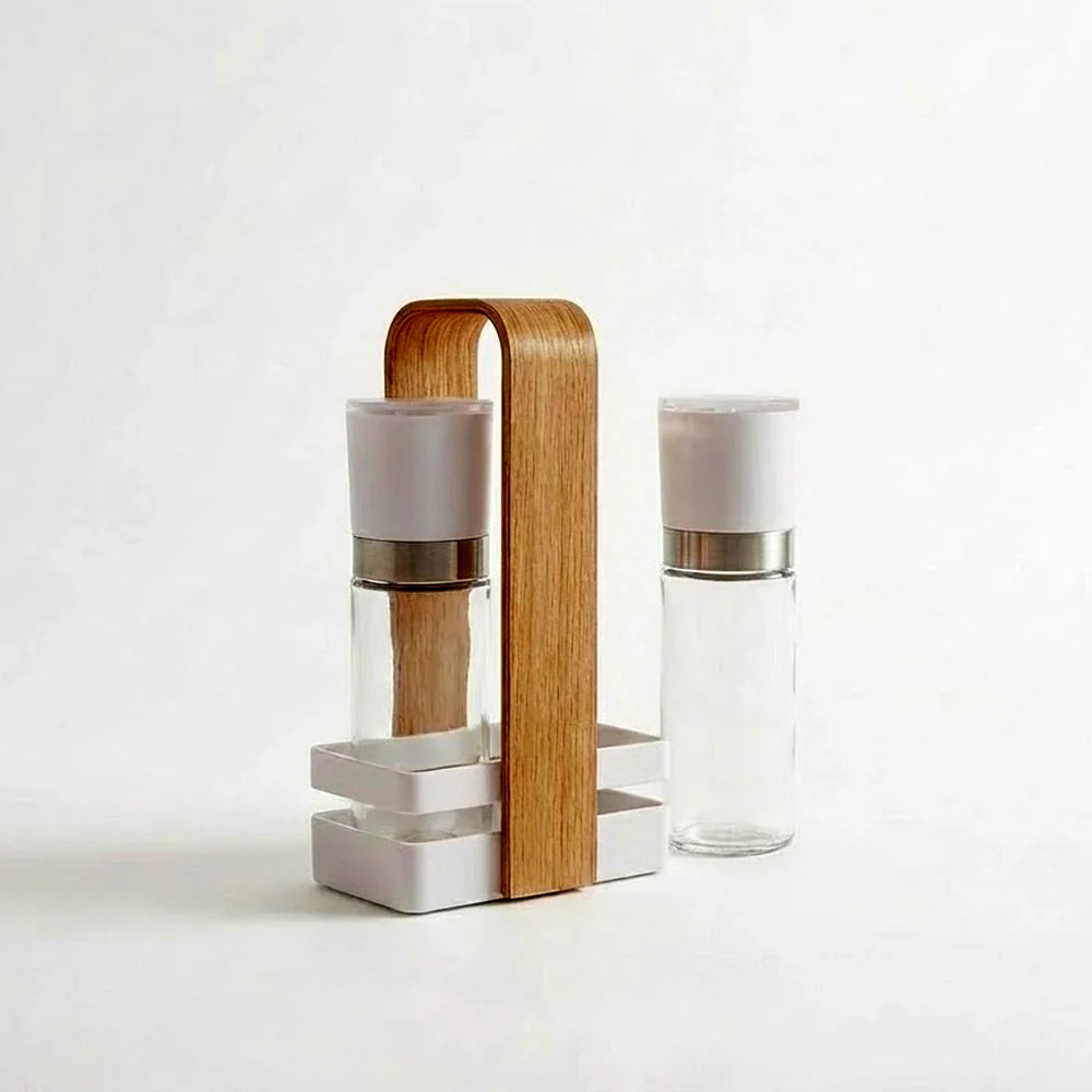 Danny Home Spice Rack with 2 Glass Spice Jars