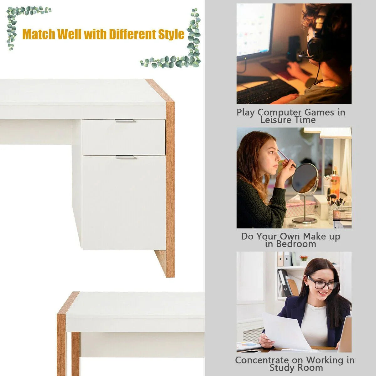 Costway Wooden Computer Desk