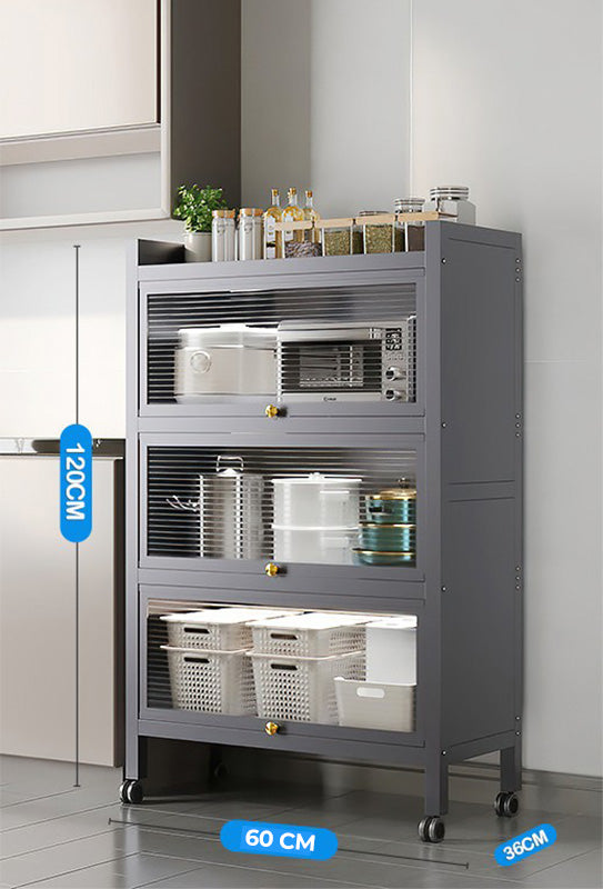 Kitchen Storage Cabinet with Flip-up Doors