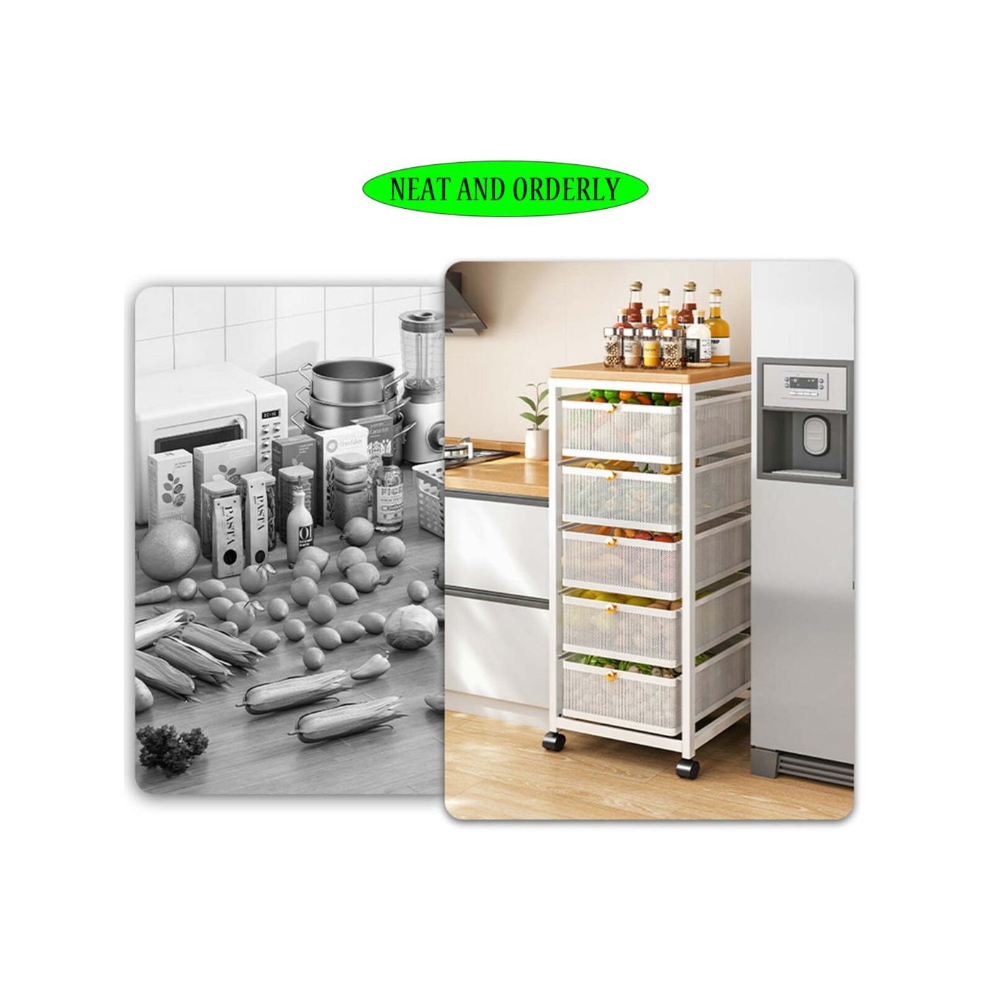 Mesh Storage Organizer with Pull-Out Baskets