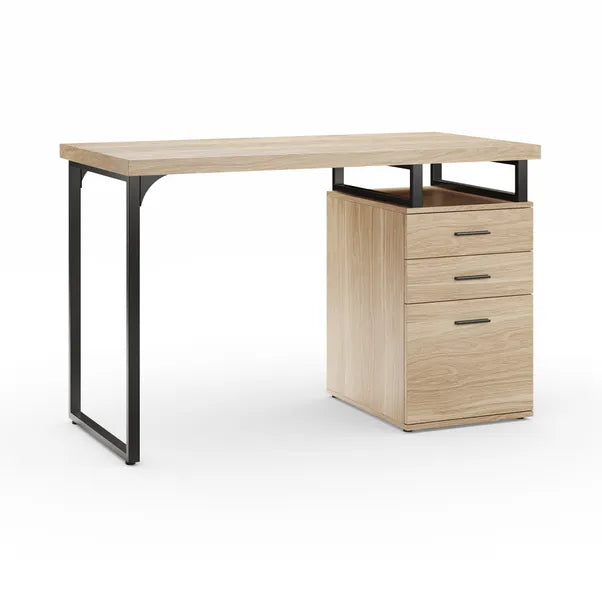 Edison Storage Desk Oak Effect