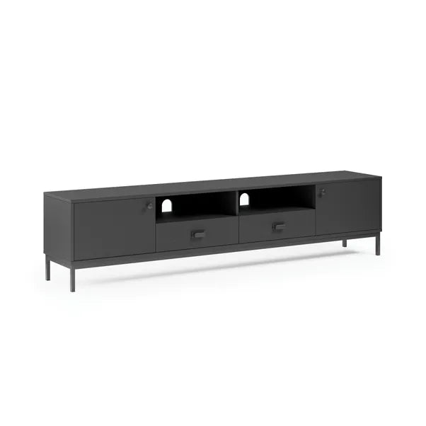 Fulton Extra Wide TV Unit, Black for TVs up to 80