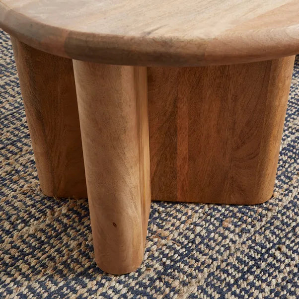 Ludo Kidney Shaped Coffee Table, Mango Wood