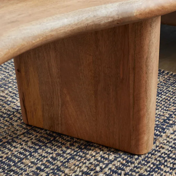 Ludo Kidney Shaped Coffee Table, Mango Wood