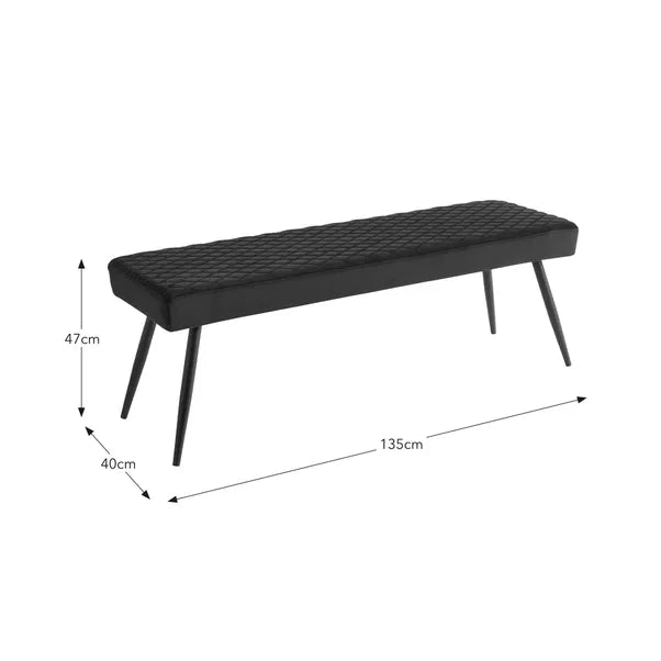 Montreal 2 Seater Dining Bench, Velvet