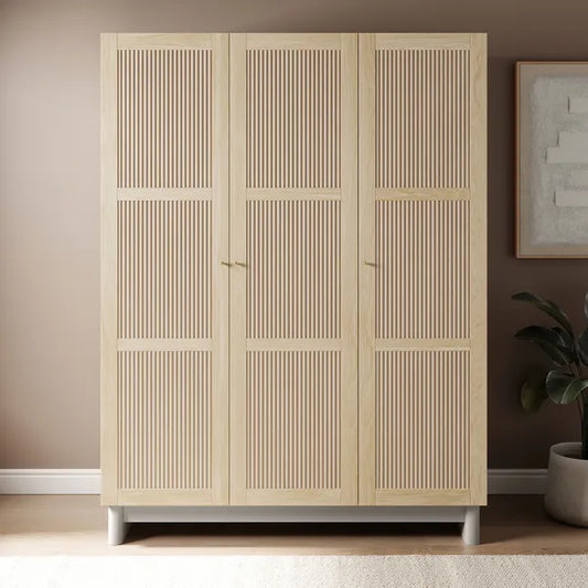 Maeva Triple Wardrobe, Light Oak Effect