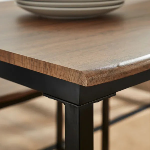 Ronan 4 Seater Wave Edge Dining Table and Bench Set