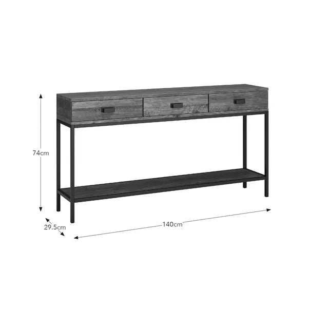 Fulton Extra Wide Console Table, Pine Effect
