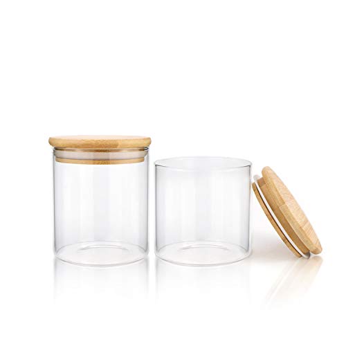 Glass Jars  with Natural Bamboo Lids