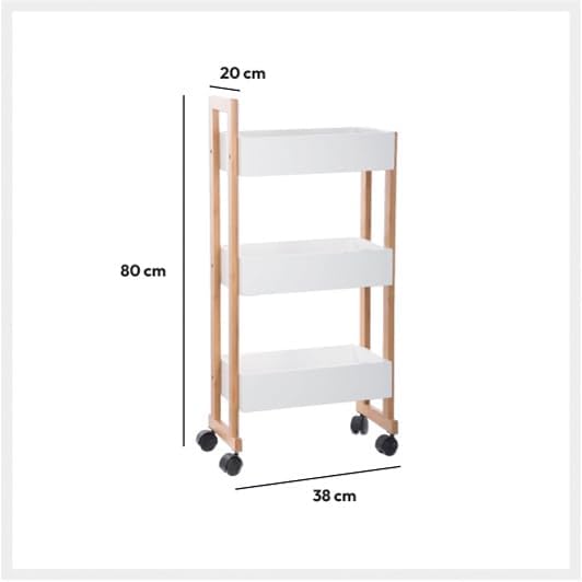 Bamboo 3-tier trolley