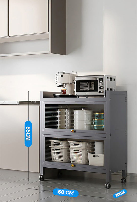 Kitchen Storage Cabinet with Flip-up Doors