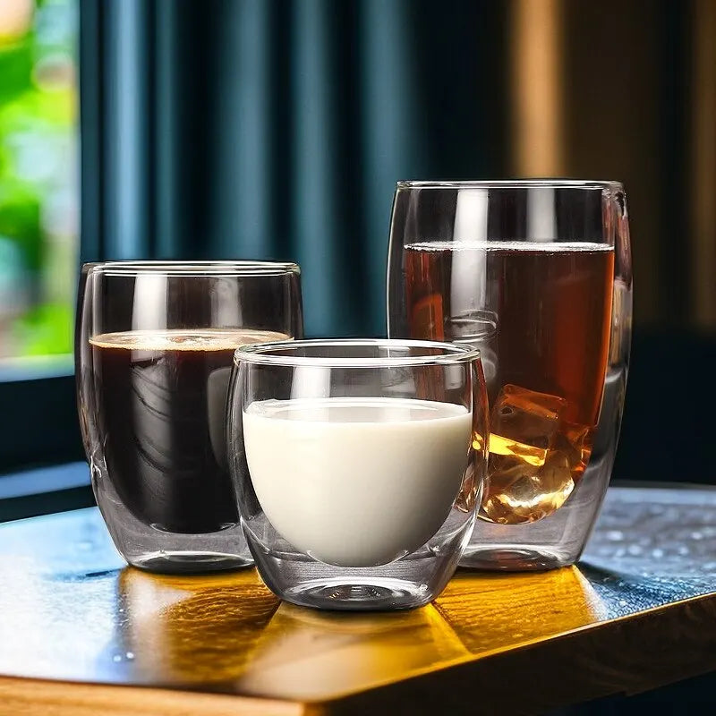 Double-walled glasses cup