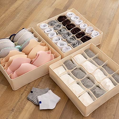 Set of 3 Multi-grid Underwear Storage Box