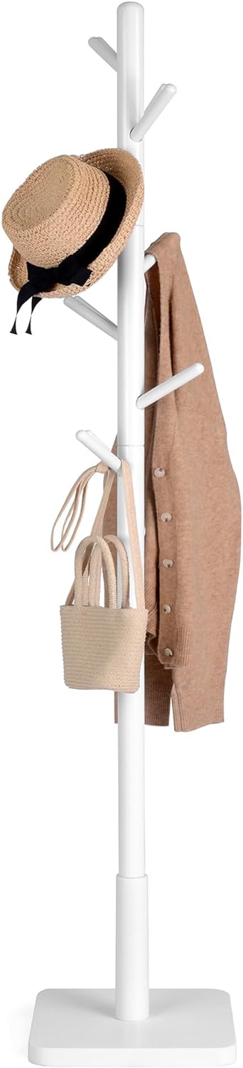 VASAGLE Coat Rack, Wooden Clothes Rack RCR010W02