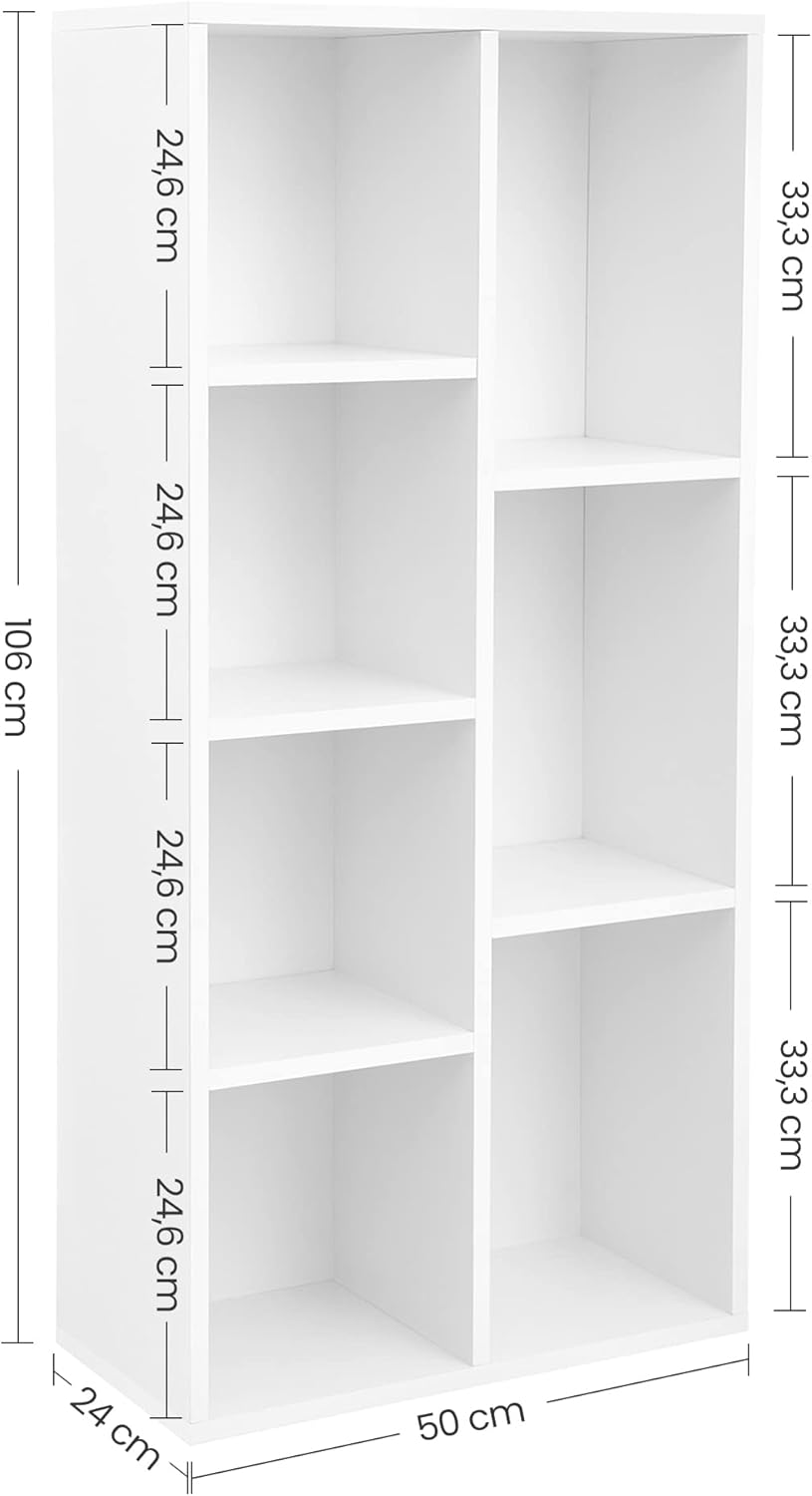 VASAGLE 7-Compartment Bookcase