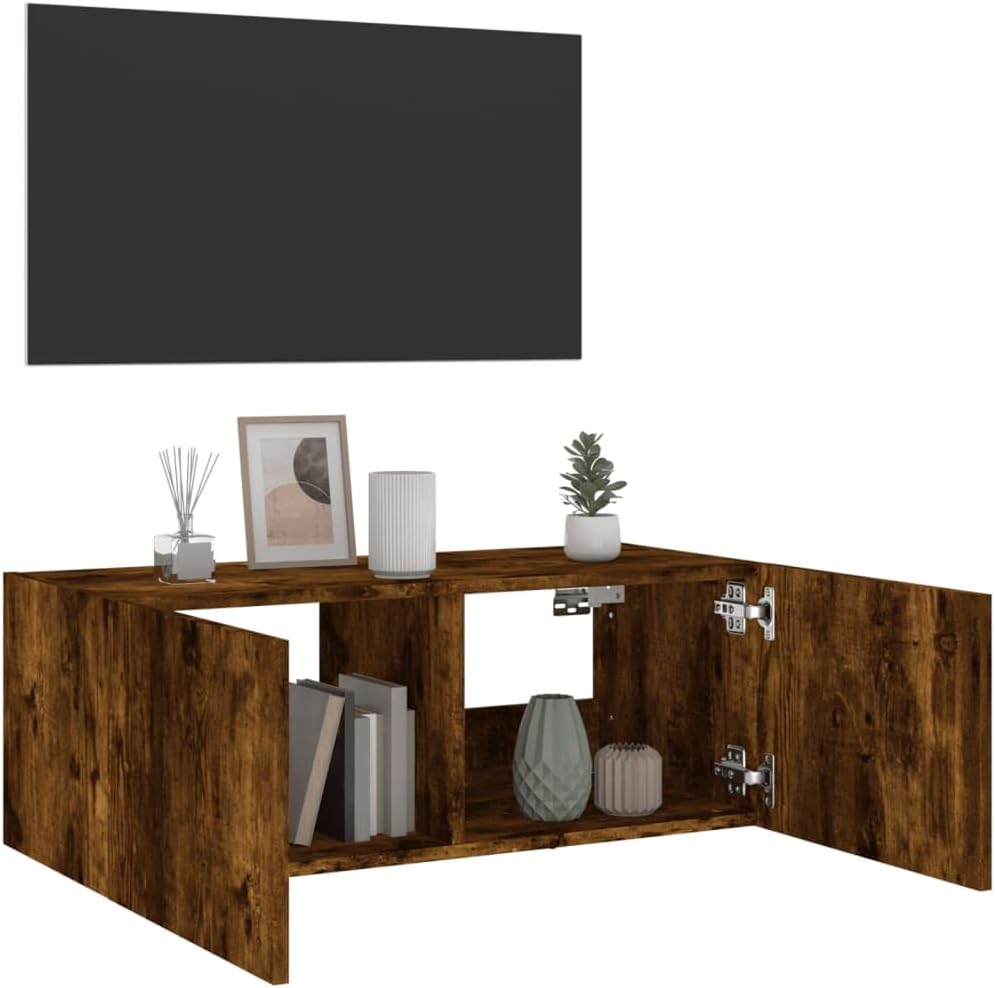 Smoked Oak TV Wall Cabinet