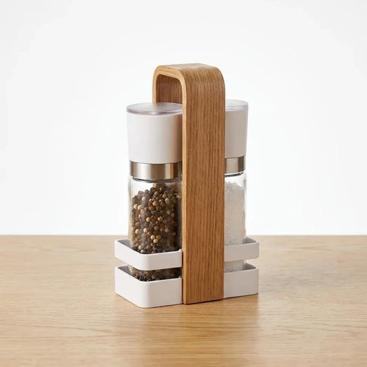 Danny Home Spice Rack with 2 Glass Spice Jars
