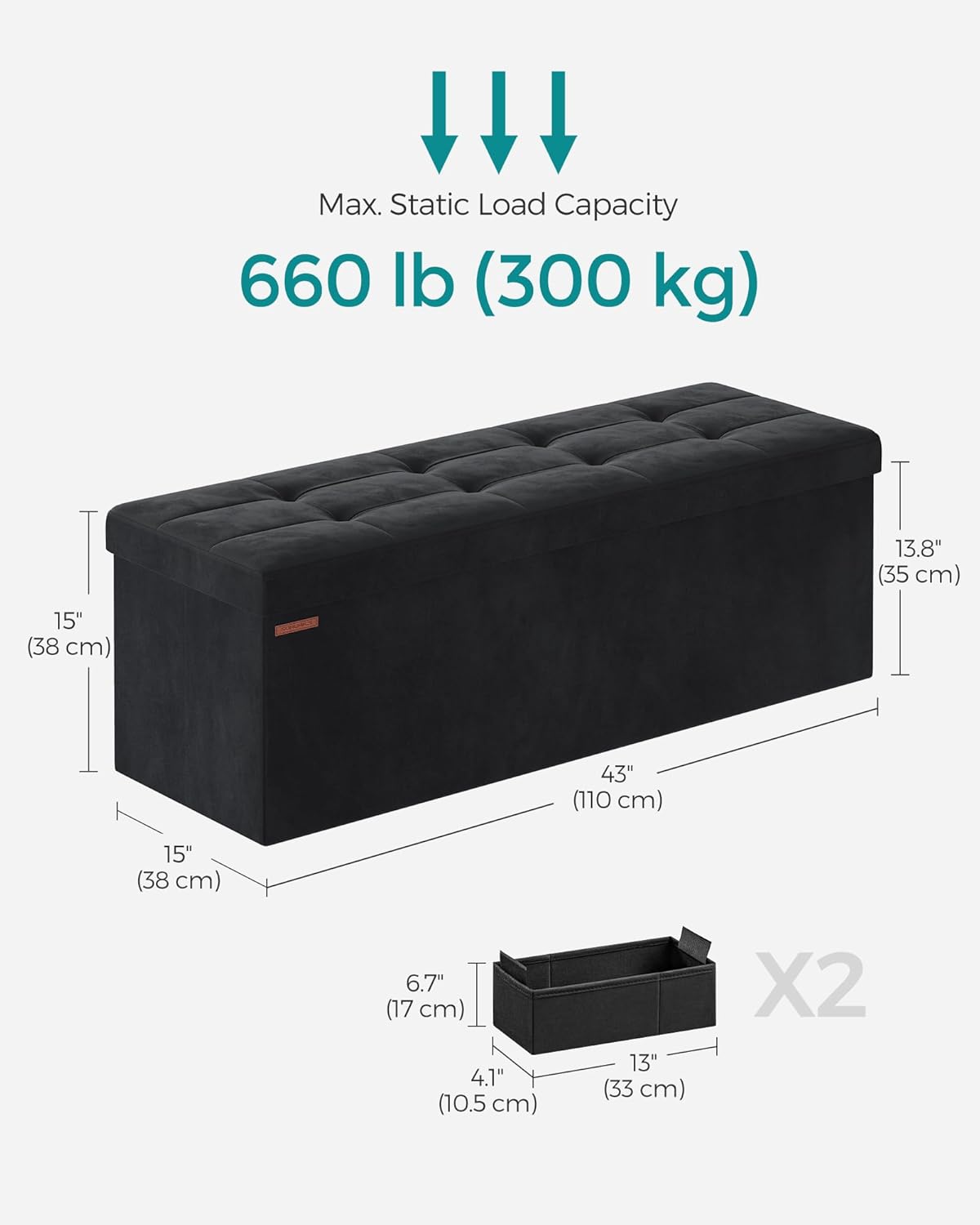 SONGMICS Storage Bench LSF277B01
