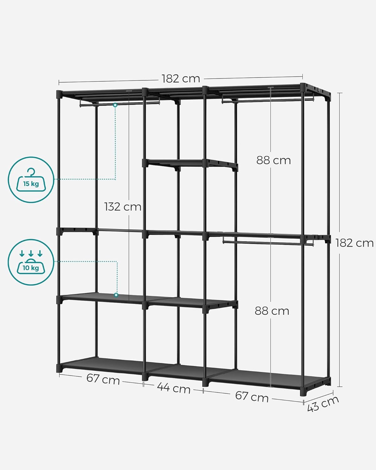 SONGMICS Portable Open Wardrobe RYG037B02