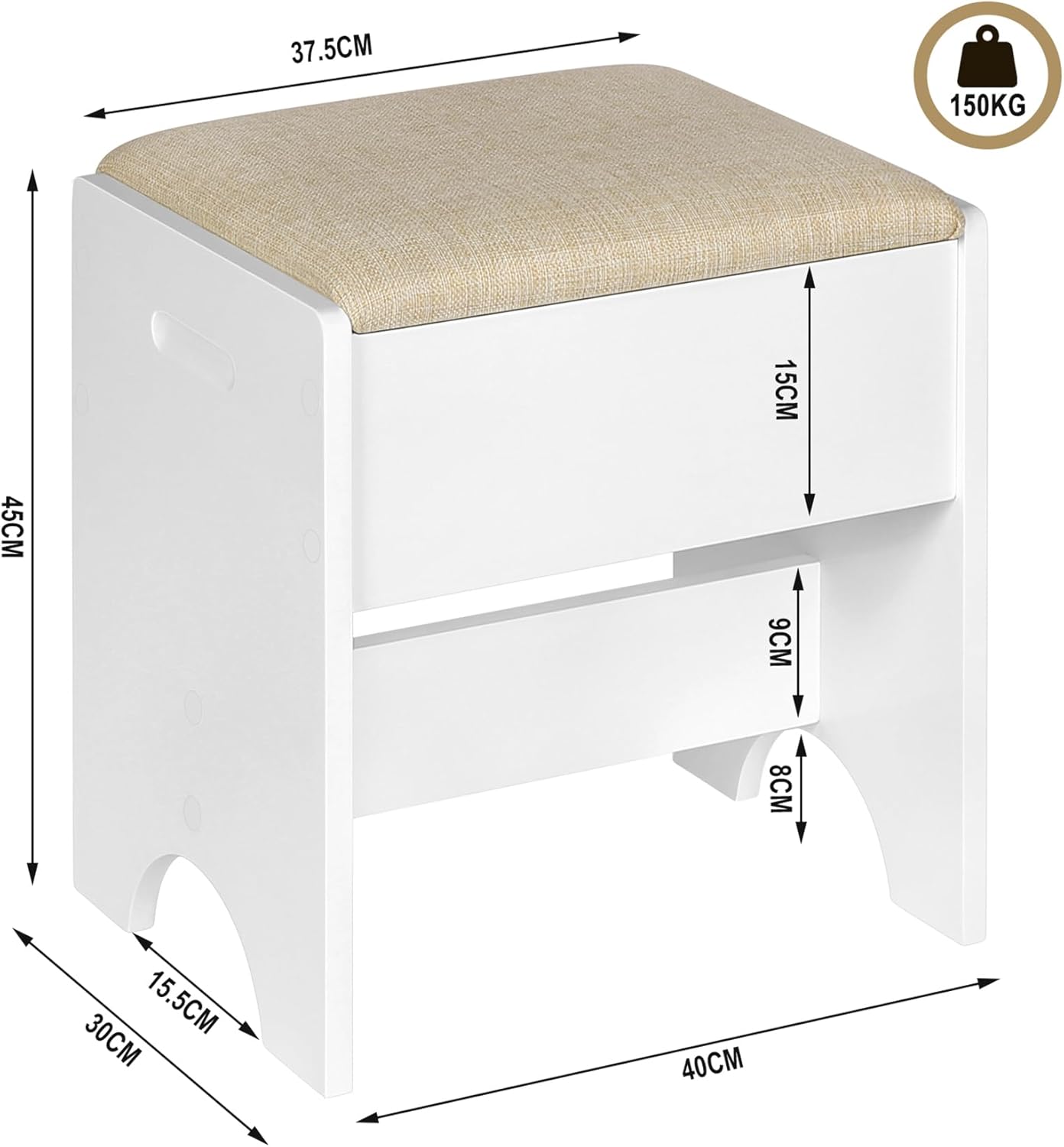 WOLTU Dressing Table with LED Lighting