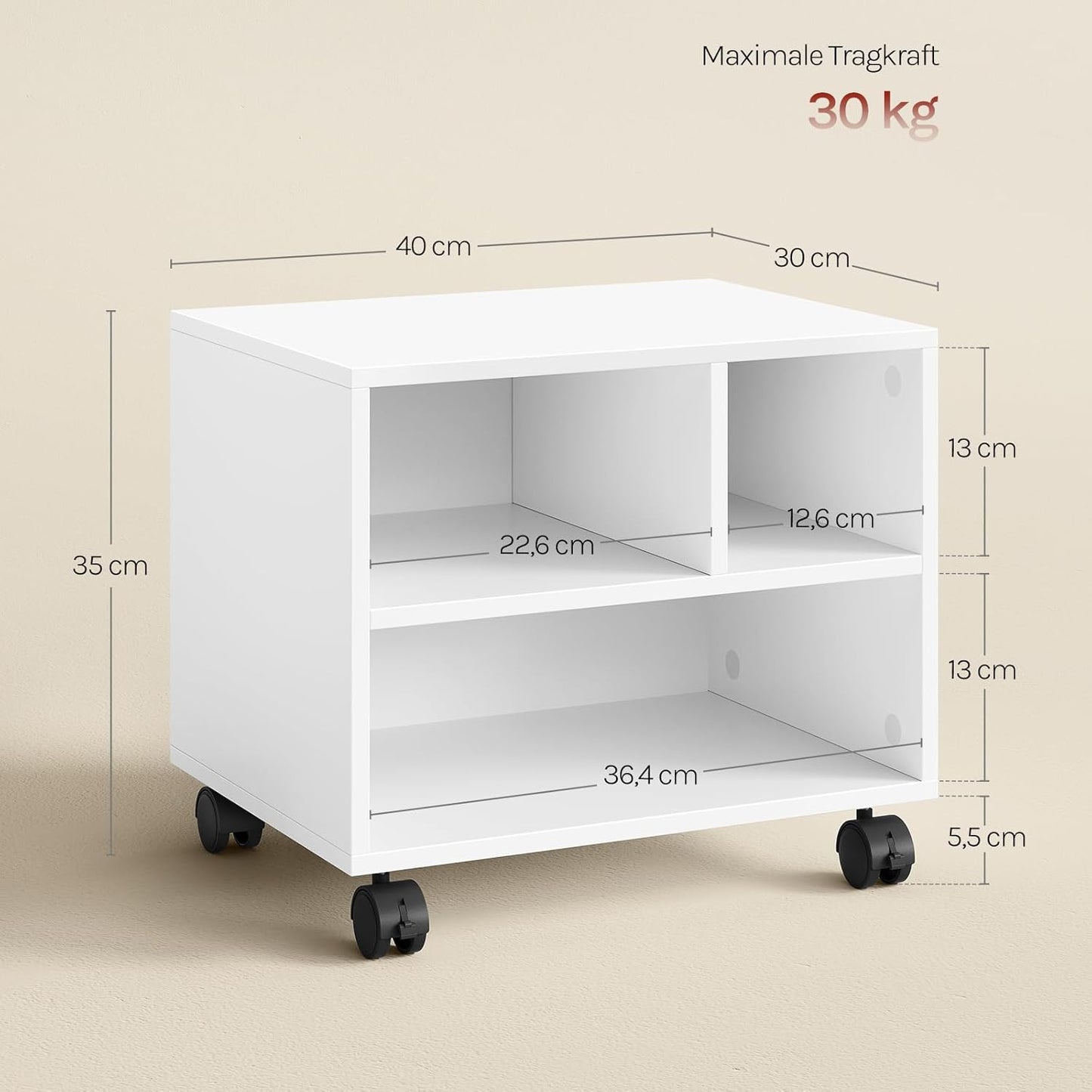 WOLTU Printer Table with Wheels Ask06WS