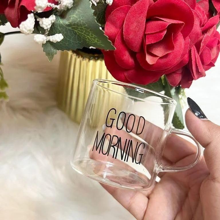Good Morning  Glass Mugs 6 pcs Set