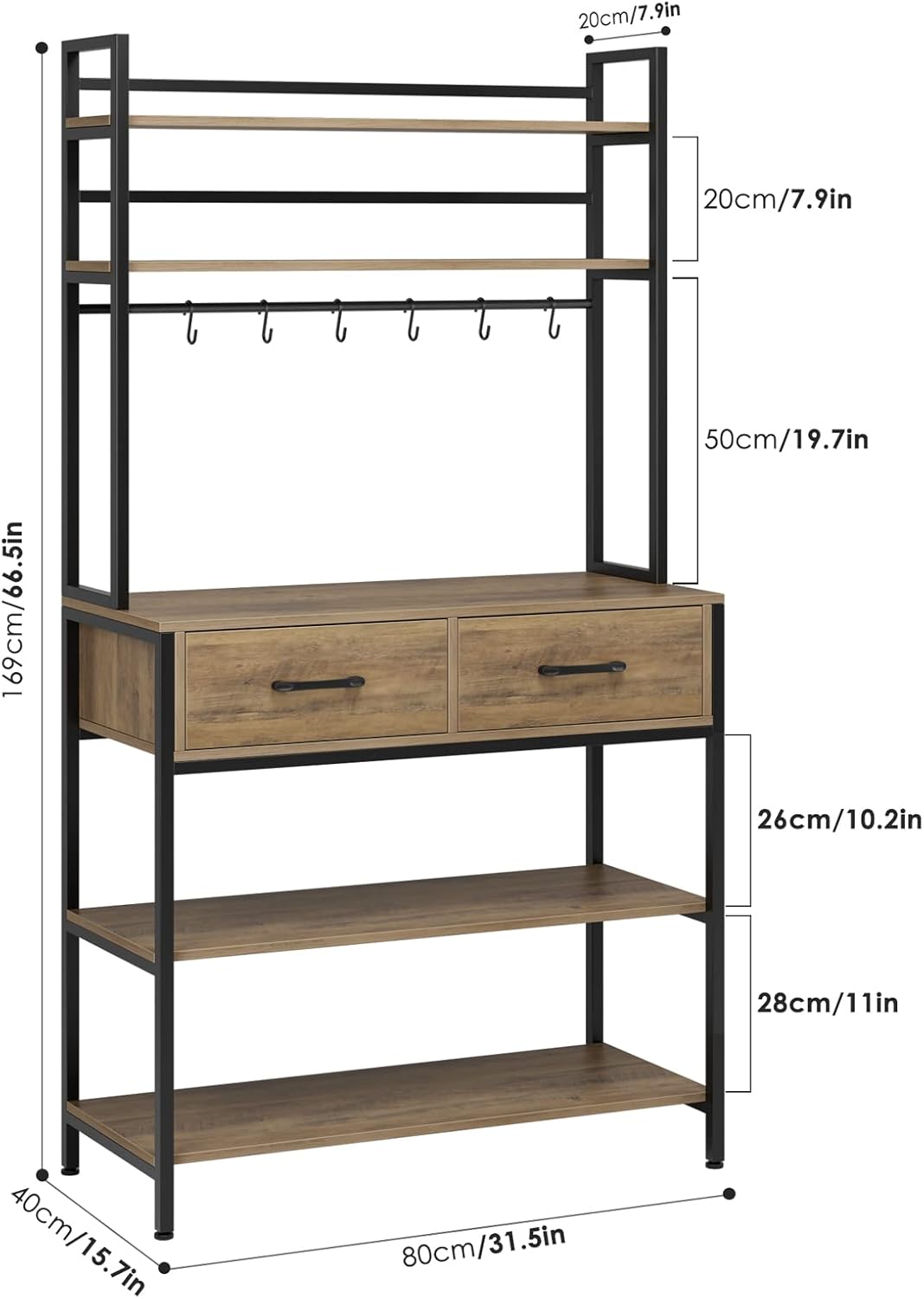 Kitchen Rack with 5 Shelves