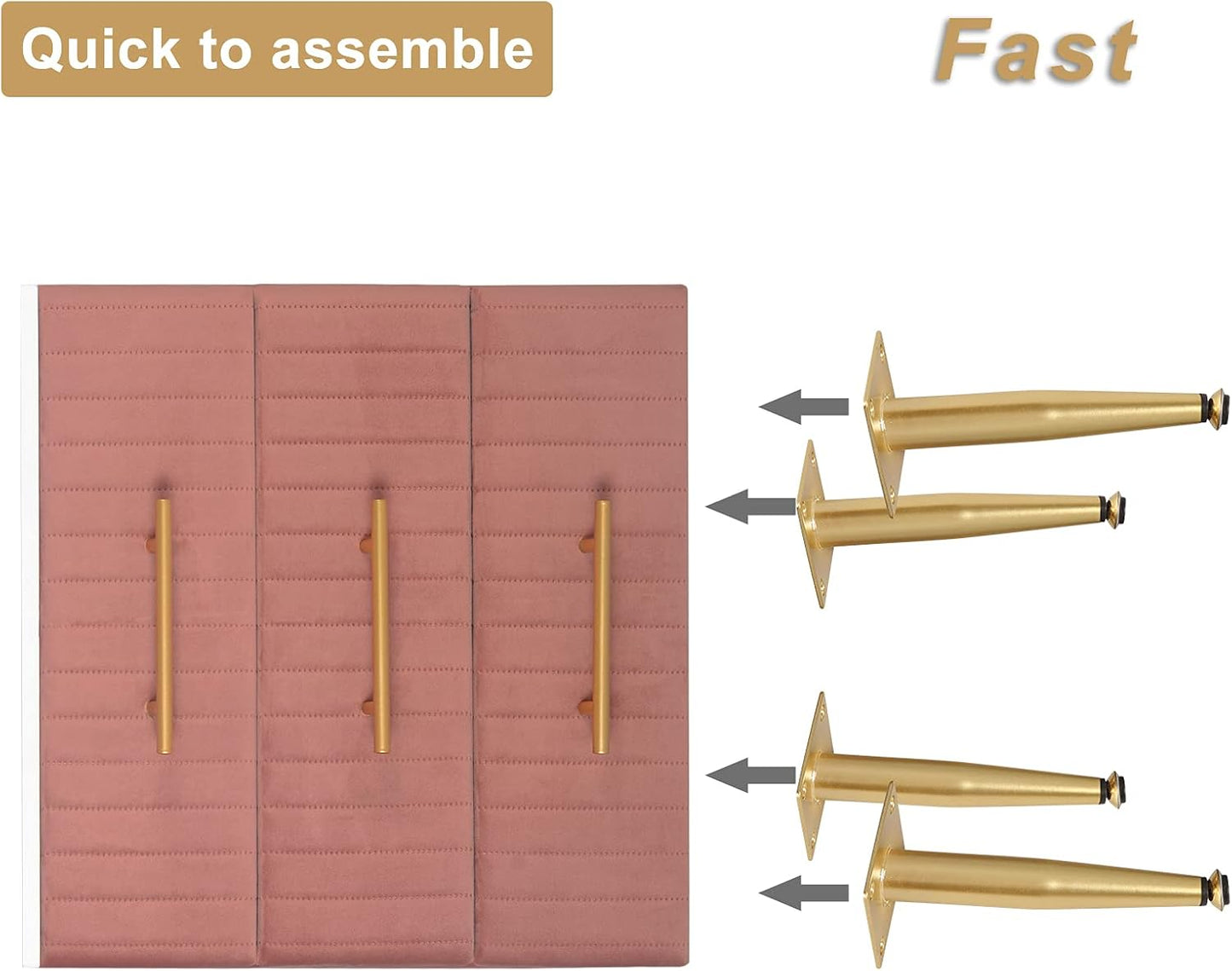 WOLTU Night cabinet 3 drawers of solid wood