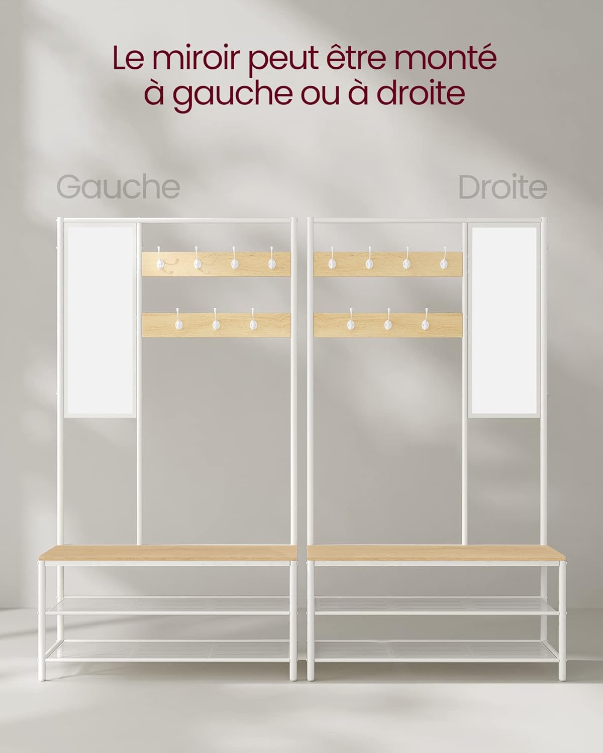 VASAGLE Coat Rack with Hooks