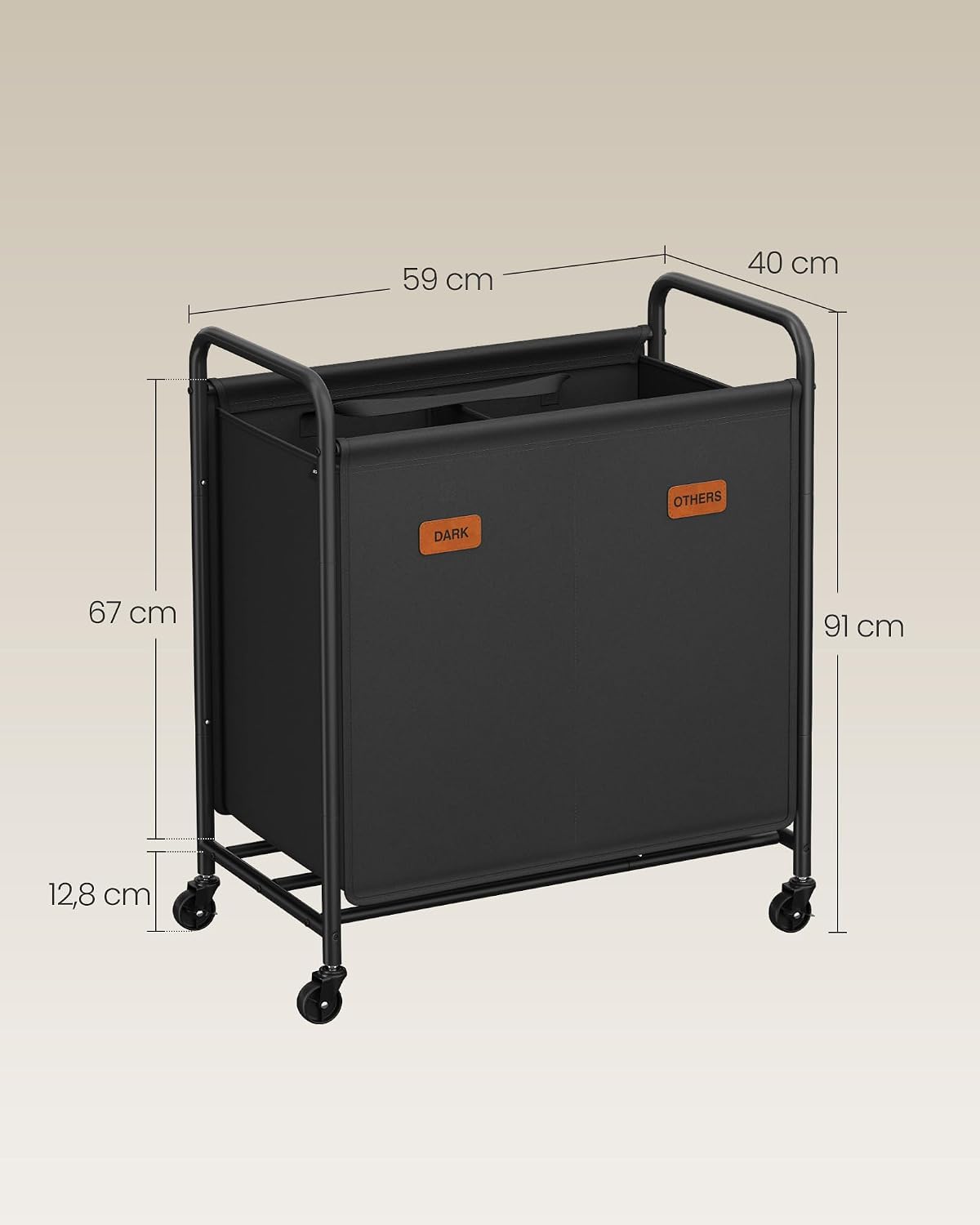 SONGMICS Laundry Basket with Wheels (RLS210B01)