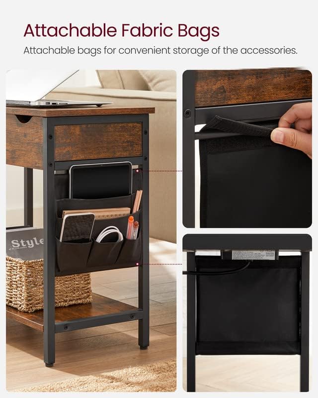 VASAGLE Side Table with Storage