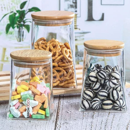 Glass Jars with Natural Bamboo Lids