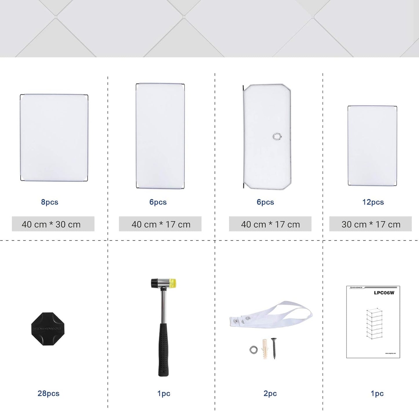 Songmics 6 Cube Interlocking Shoe Rack LPC06W