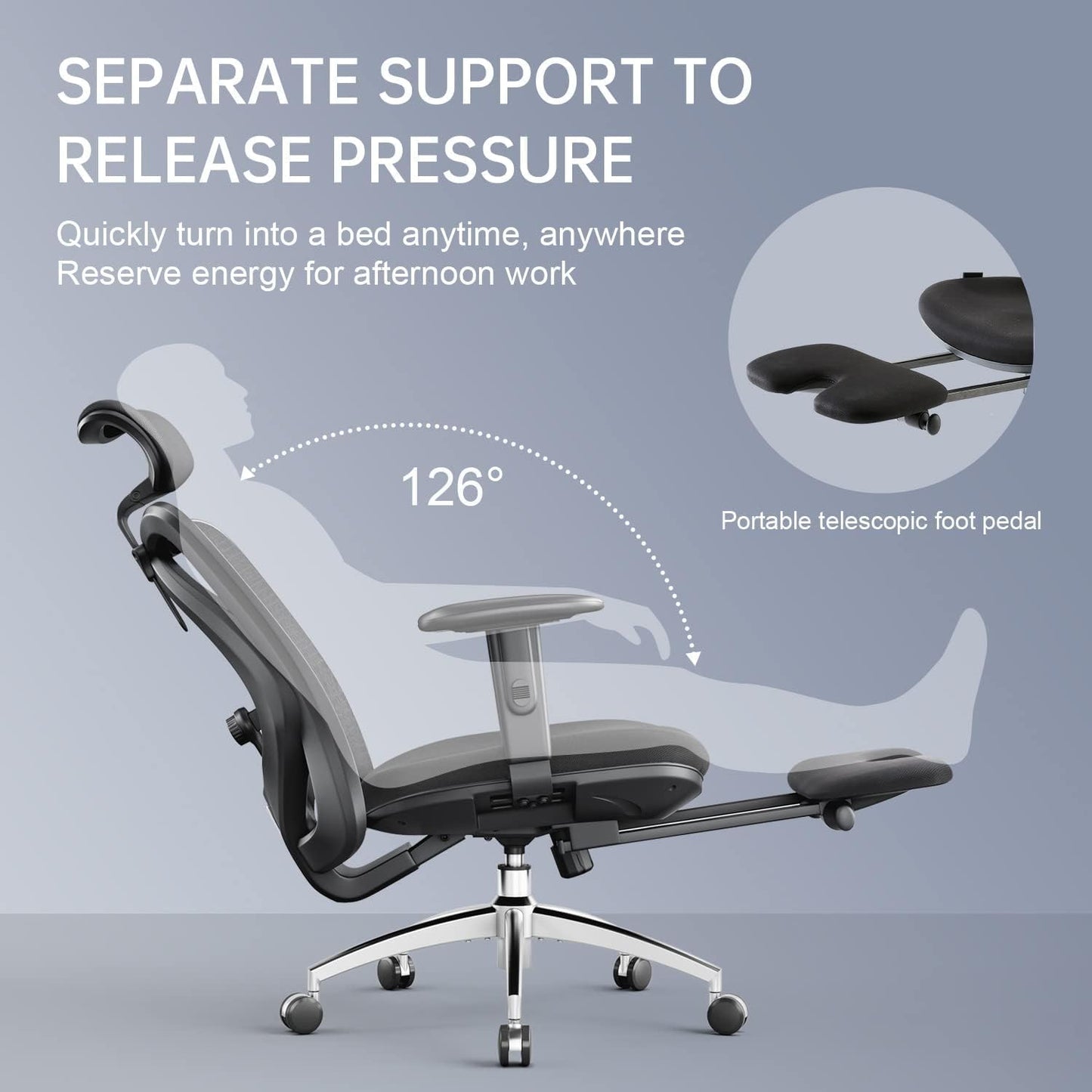 Sihoo M18 Office Chair Ergonomic Desk Office Chair with Footrest