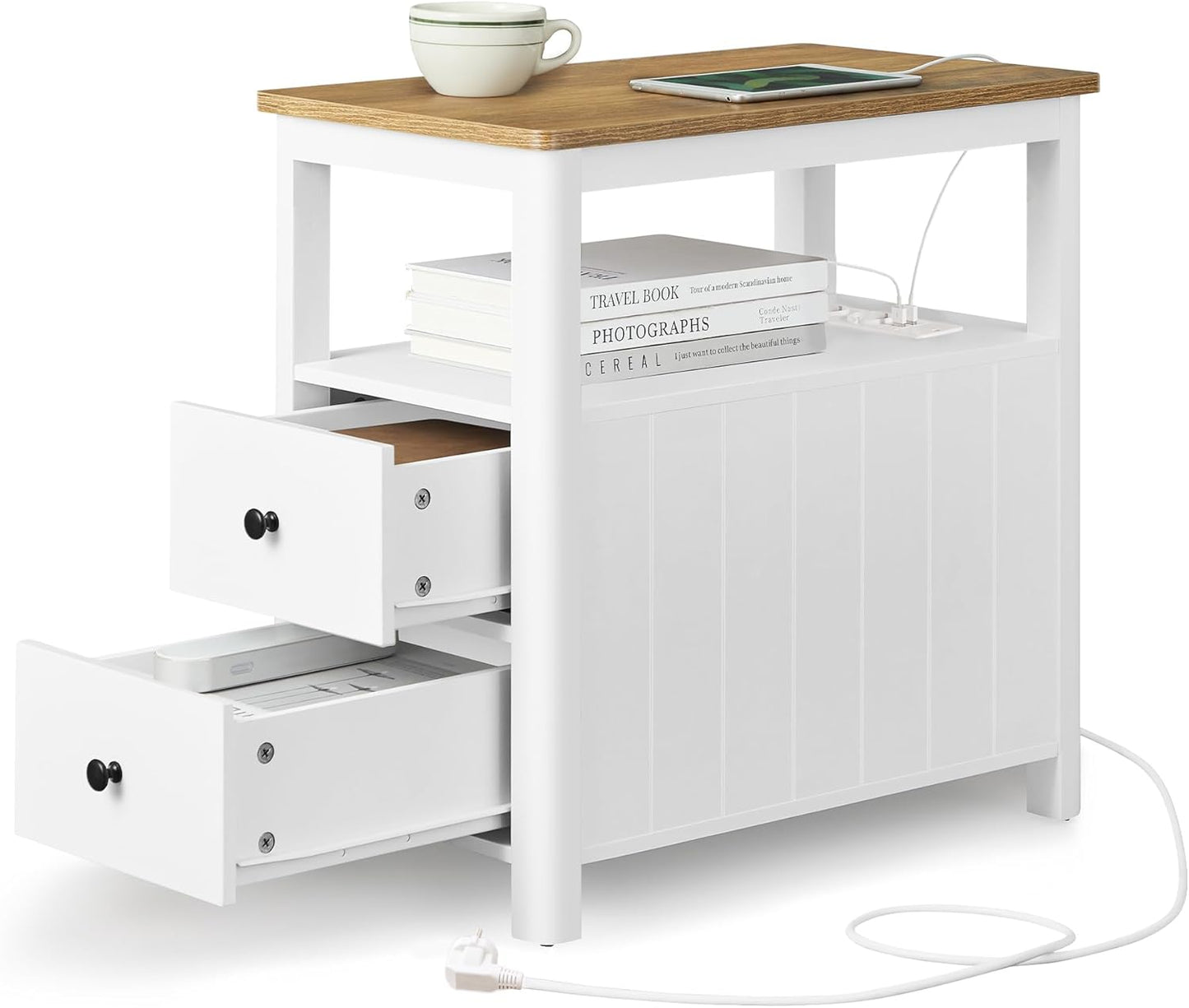 VASAGLE Narrow Bedside Table LET327W14
